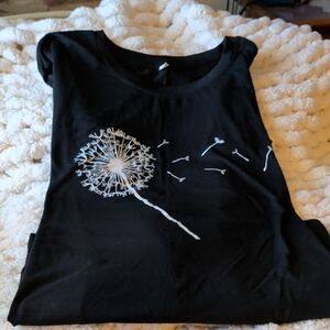 SHEIN Black Dandelion Graphic Tee